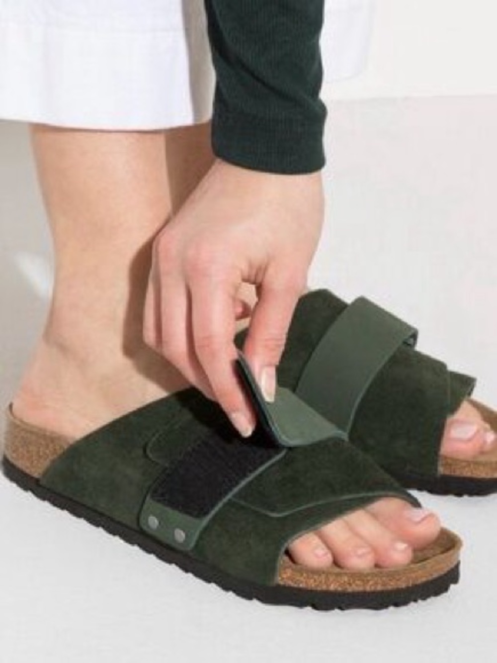 Birkenstock Kyoto Suede & Leather Flat Sandals Size 38 / US 7–7.5